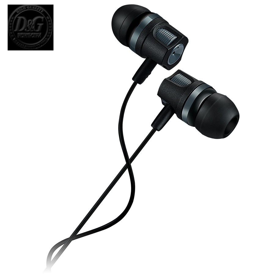 CANYON Stereo earphones with microphone, 1.2M, dark gray