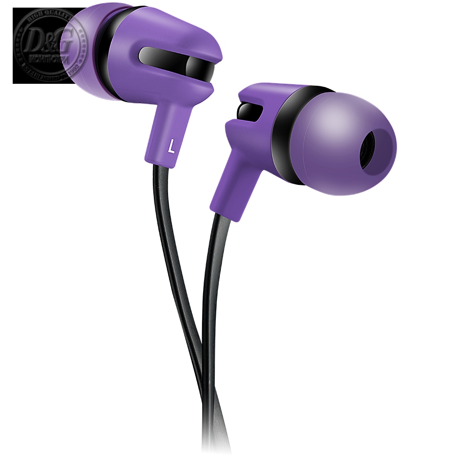 CANYON SEP-4 Stereo earphone with microphone, 1.2m flat cable, Purple, 22*12*12mm, 0.013kg