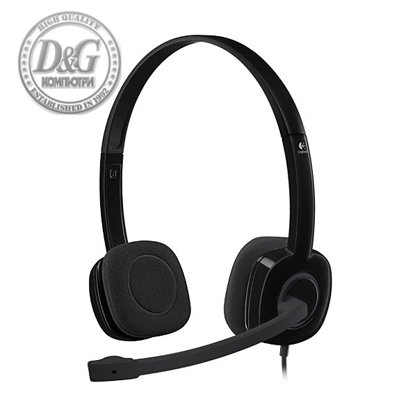 LOGITECH H151 Corded Stereo Headset - BLACK - 3.5 MM