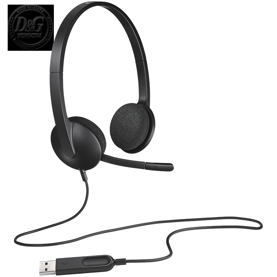 LOGITECH H340 Corded Headset - BLACK - USB