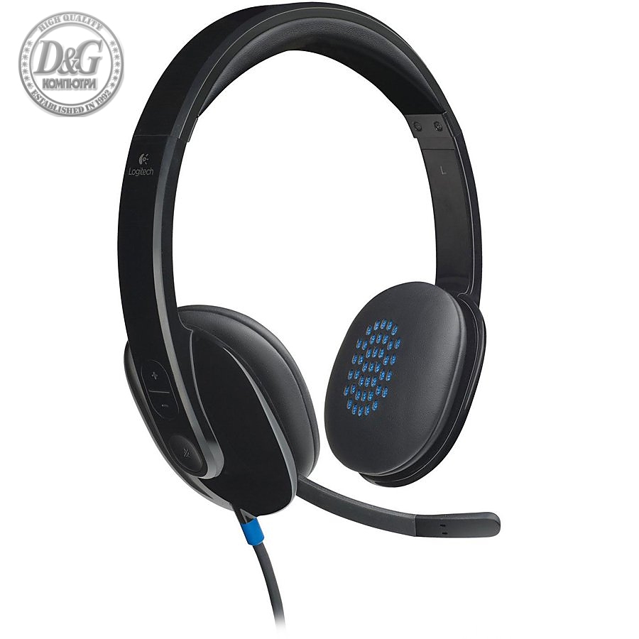 LOGITECH H540 Corded Headset - BLACK - USB