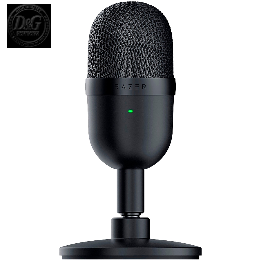 Razer Seiren Mini - Black, Ultra-compact Streaming Microphone, Professional Recording Quality, Ultra-precise supercardioid pickup pattern, Ultra-compact build, Heavy-duty tilting stand, Built-in shockmount, USB plug-and-play