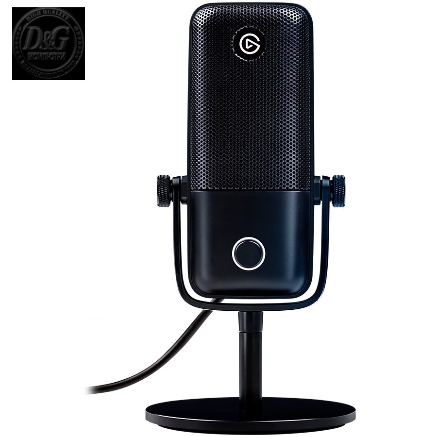 ELGATO Wave:1, Premium USB Condenser Microphone and Digital Mixing Solution, Anti-Clipping Technology, Tactile Mute, Streaming and Podcasting