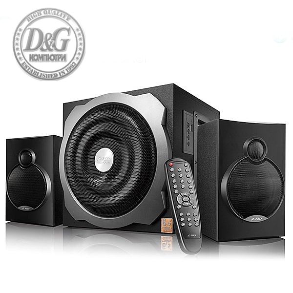 Multimedia Bluetooth Speakers F&D A521X Bluetooth 4.0 (2.1 Channel Surround, 16Wx2+20W (RMS), 120Hz-20kHz, Subwoofer: 20Hz-120Hz, USB reader, Wooden, Black)