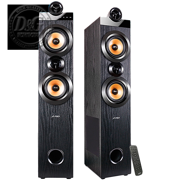 T-70X - Multimedia Speakers F&D T-70X, 2.0 Floor Standing Speaker, BT 5.0, 80Wx2(RMS) , Full range speaker: 5.25", Subwoofer: 8", HDMI(ARC),Optical, AUX, USB input , LED display, remote control, Karaoke function