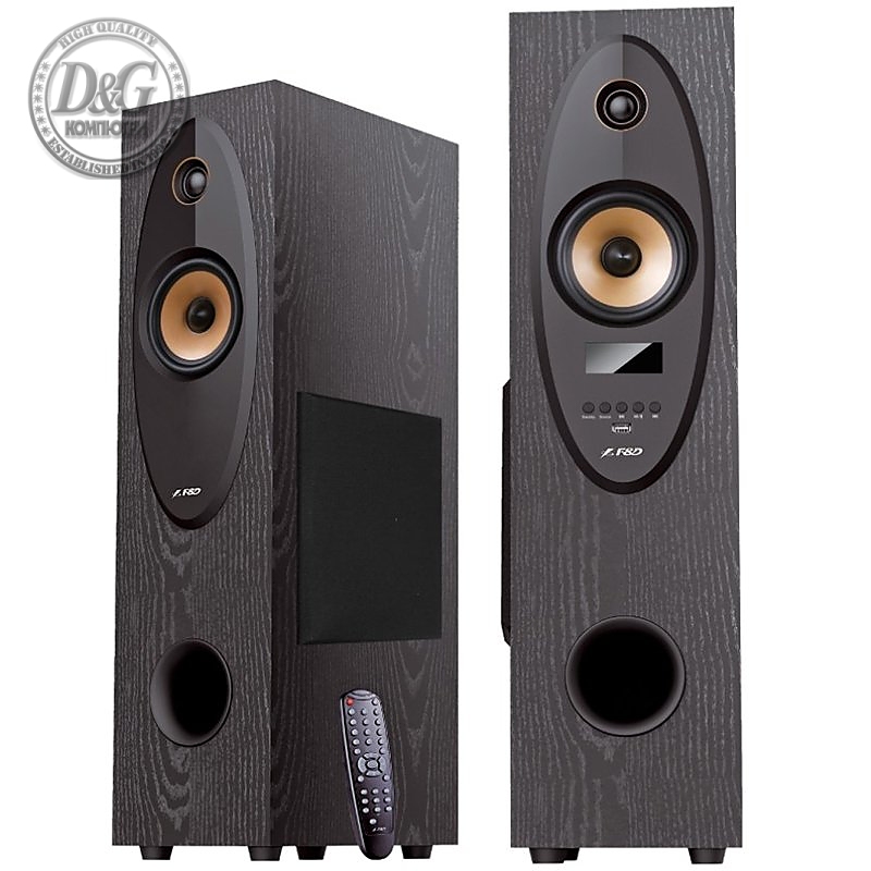 Multimedia - Speaker F&D T-35X, 2.0 Floor Standing Speaker, 80W(40Wx2)RMS, BT 5.0,Optical,USB,FM,AUX, Bright LED display, karaoke function, remote control, microphone included