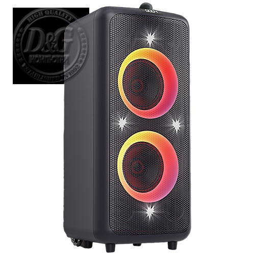 Multimedia Speakers F&D PA300, Bluetooth 5.0, RMS: 100W(50W*2), Subwoofer: 7", LED display, Multicolor, FM, Optical, USB, AUX, Remote control, microphone, Built-in 7Ah rechargeable battery