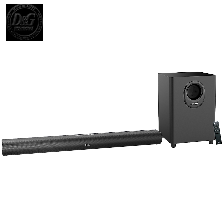 Multimedia Bluetooth Speakers F&D HT-330 2.1 TV Soundbar with Wired Subwoofer, 80W(40W+20W*2) (RMS), Subwoofer driver: 6.5" bass , BT 5.0/ HDMI/ Optical/USB/ AUX/ LED Display/ Remote control