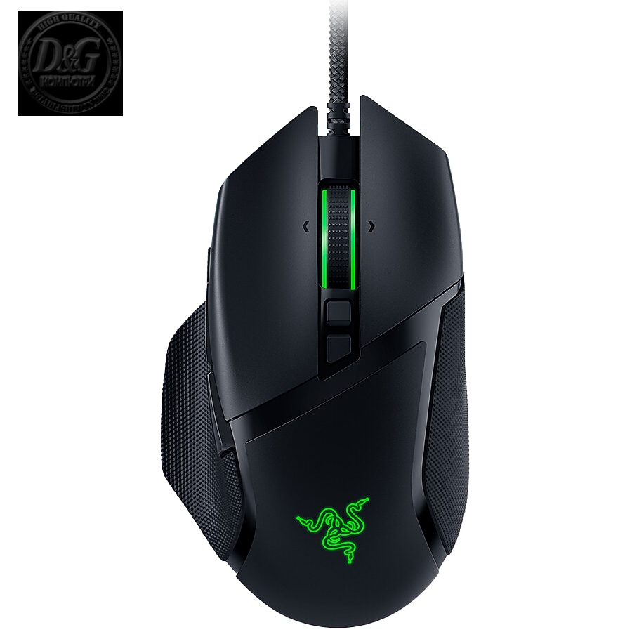 Razer Basilisk V3, 2nd-gen Razer Optical Mouse Switch rated for 70 million clicks, Optical Sensor - 26,000 DPI, 4-way Razer HyperScroll tilt wheel, Electronically actuated notched and free-spinning modes, Razer Speedflex Cable, Razer Chroma RGB