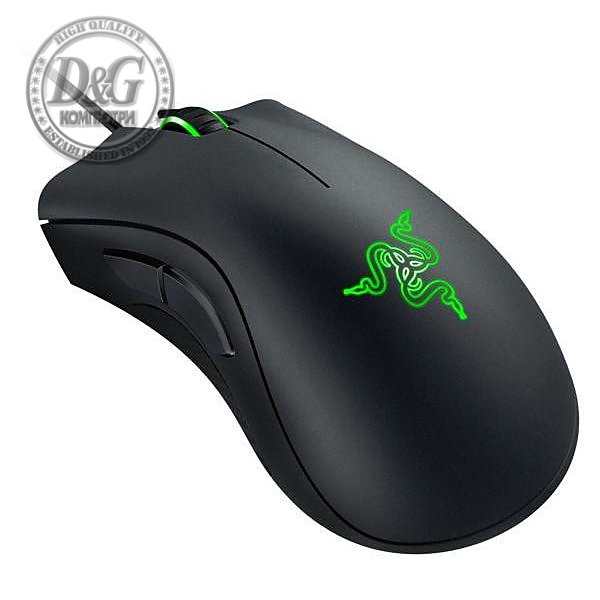 Razer DeathAdder Essential, Gaming Mouse, True 6 400 DPI optical sensor, Ergonomic Form Factor, Mechanical Mouse Switches with 10 million-click life cycle, 1000 Hz Ultrapolling, Single-color green lighting