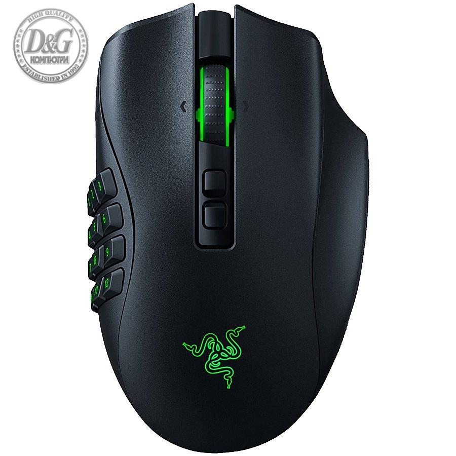 Razer Naga Pro Wireless Gaming Mouse, Up to 150 Hours battery life, Razer Chroma RGB, Optical sensor, 20,000 DPI, Speedflex Cable, 3 Swappable Side Plates, Up to 19+1 Programmable Buttons