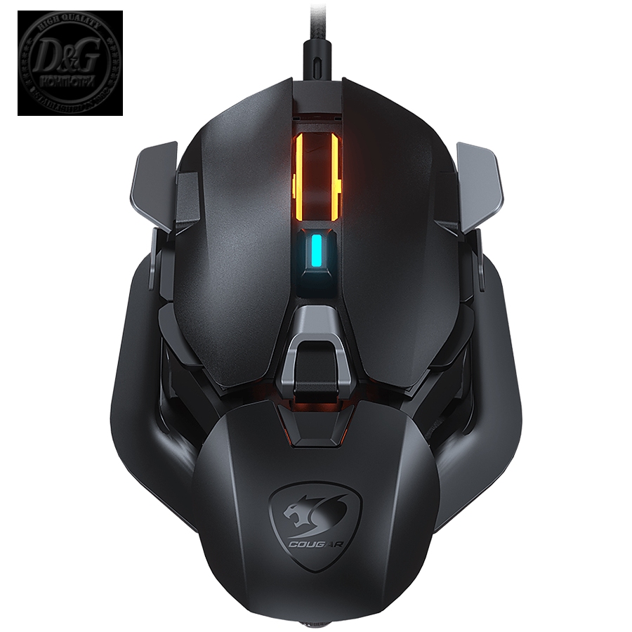 COUGAR DualBlader, Gaming Mouse, PixArt PMW3389 Optical gaming sensor, 16 000 DPI, 2000Hz Poling Rate, 60M gaming switches, 12 Programmable Buttons, Weight: 99-107g, Evolutionary DYNASTRUT Design, Ultraflex Cable, Customized Components