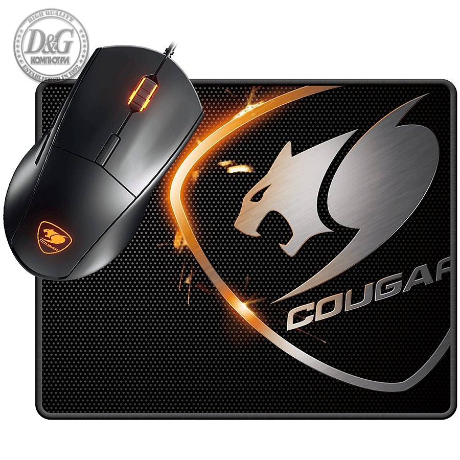 COUGAR MINOS XC GAMING GEAR COMBO, Mouse Minos XC + Mouse Pad Speed XC, Mouse: ADNS-3050 Optical gaming sensor, 4000 DPI, 1000Hz Polling Rate, 128KB On-board Memory, LED Backlight, Mouse pad: Thickness 3 (mm), Cloth/Nature Rubber, 260(W) X 210(L)mm