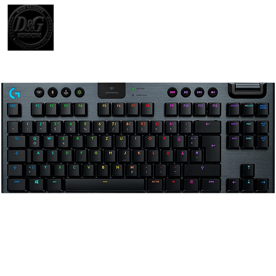 LOGITECH G915 TKL Tenkeyless LIGHTSPEED Wireless RGB Mechanical Gaming Keyboard - CARBON - US INT'L - 2.4GHZ/BT - INTNL - LINEAR SWITCH