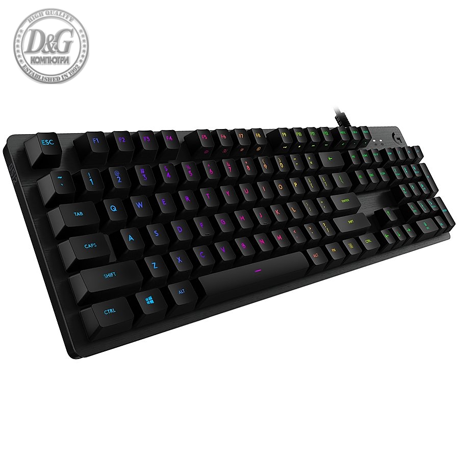 LOGITECH G512 CARBON LIGHTSYNC RGB Mechanical Gaming Keyboard with GX Red switches-CARBON-US INT'L-USB-IN