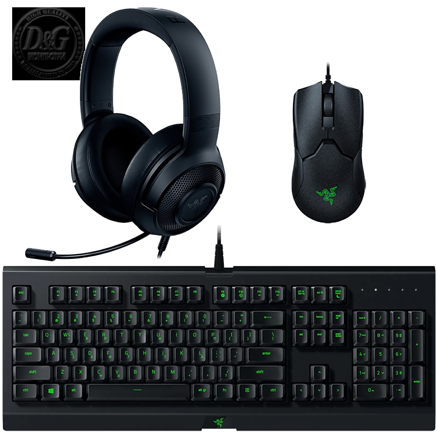 Razer Power Up Bundle - Keyboard Cynosa Lite, Mouse Viper, Headset Kraken X Lite.