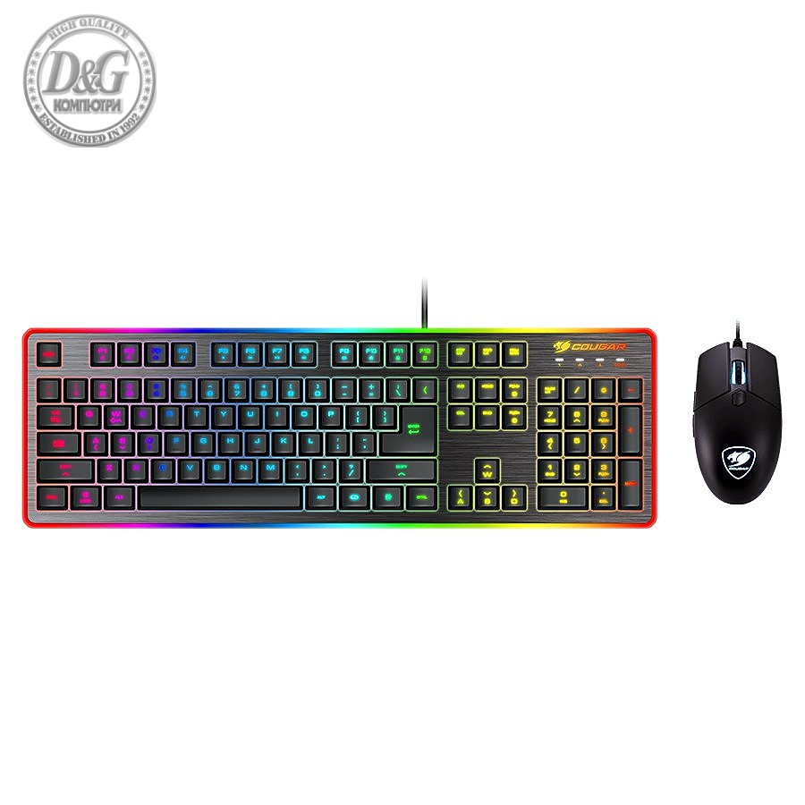 COUGAR DEATHFIRE EX COMBO Gaming Keyboard with Gaming Mouse, Hybrid Mechanical (20 million keystrokes),19-Key Rollover,8 backlight effects/8 colors backlight, ADNS-5050 Optical gaming mouse sensor, Resolution-1000/500/1500/2000 DPI