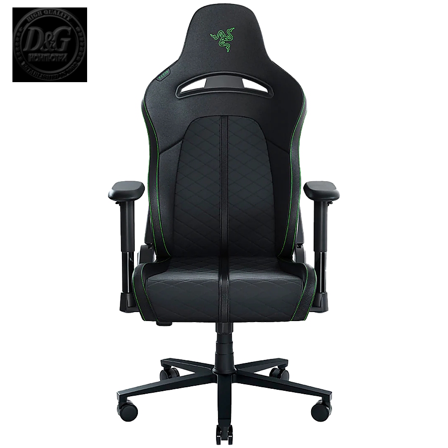 Razer Enki X, Gaming Chair, Dual-Textured Synthetic Leather, 2D Armrests, Class 4 Gas Lift, Optimized Cushion Density, Built-in Lumbar Arch, Adjustable 152° Recline, Recommended Weight < 130 kg