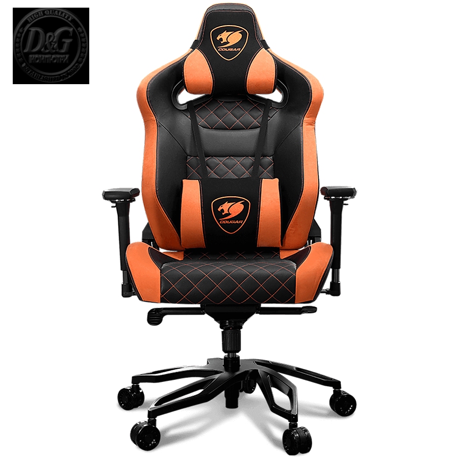 COUGAR Armor Titan PRO, Gaming chair, Suede-Like Texture, Body-embracing High Back Design, Breathable Premium PVC Leather, Memory Head Pillow & Lumbar Pillow, 170Вє Reclining, 4D Adjustable Arm Rest, Class 4 Gas Lift Cylinder