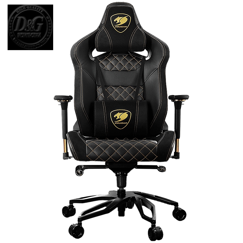 COUGAR Armor Titan PRO - ROYAL, Gaming chair, Suede-Like Texture, Body-embracing High Back Design, Breathable Premium PVC Leather, Memory Head Pillow & Lumbar Pillow, 170? Reclining, 4D Adjustable Arm Rest, Class 4 Gas Lift Cylinder