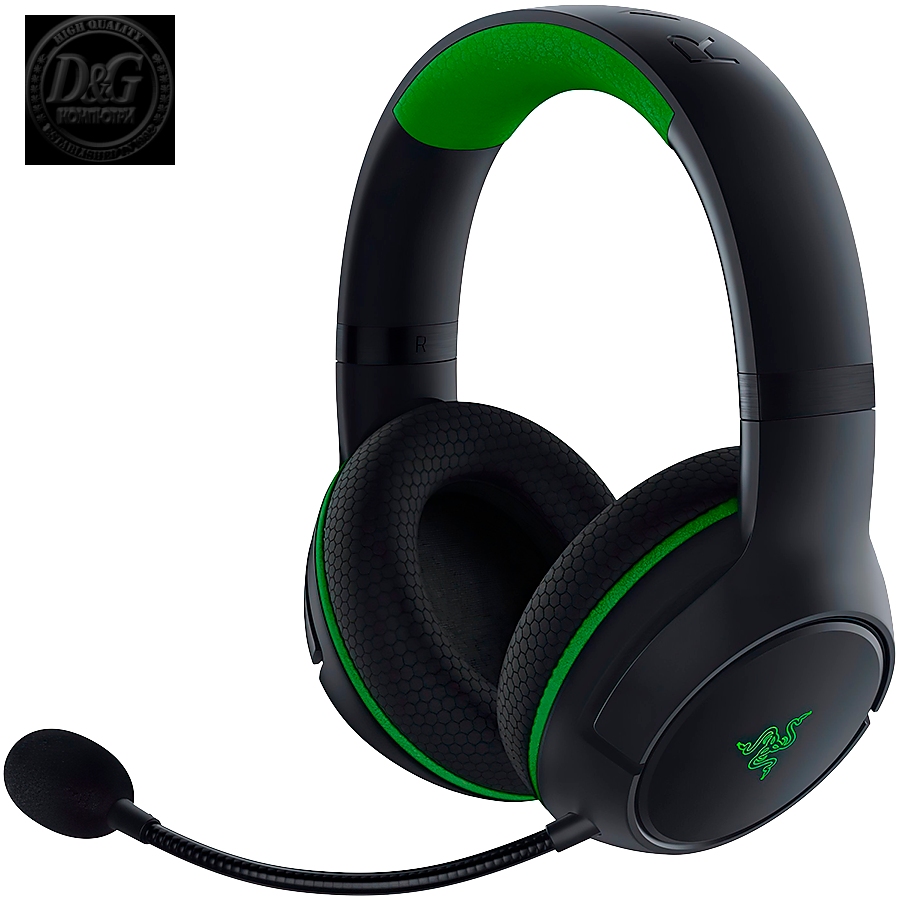 Razer Kaira for Xbox - Black, Xbox Wireless Headset (via Xbox Wireless Adapter for Windows 10), TriForce 50mm Drivers, HyperClear Cardioid Mic, FlowKnit memory foam ear cushions, On-earcup audio controls, Battery life: Up to 15 hours