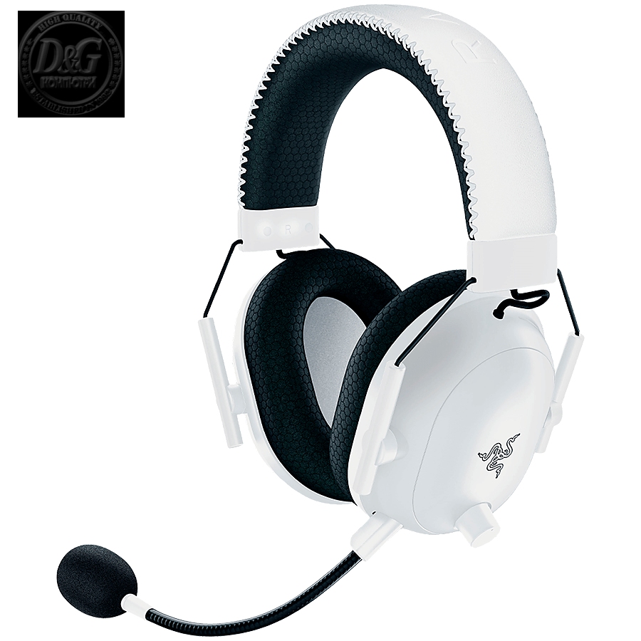 Razer BlackShark V2 Pro - White, 2.4 GHz wireless, Frequeny Response 12 Hz вЂ“ 28 kHz, Razer TriForce Titanium Driver 50mm, 32 в„¦ (1 kHz) impedance, Breathable memory foam cushions, Advanced passive noise cancellation, HyperClear Supercardioid Mic