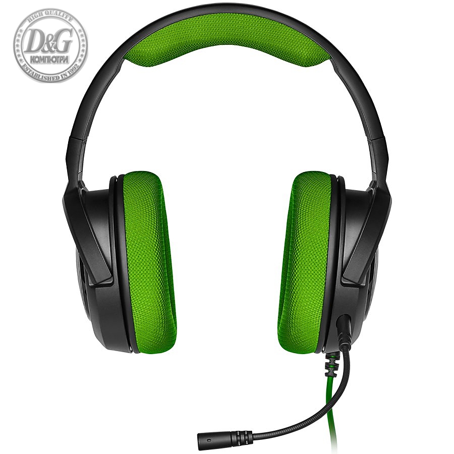 Corsair HS35 STEREO Gaming Headset, Green (EU Version)