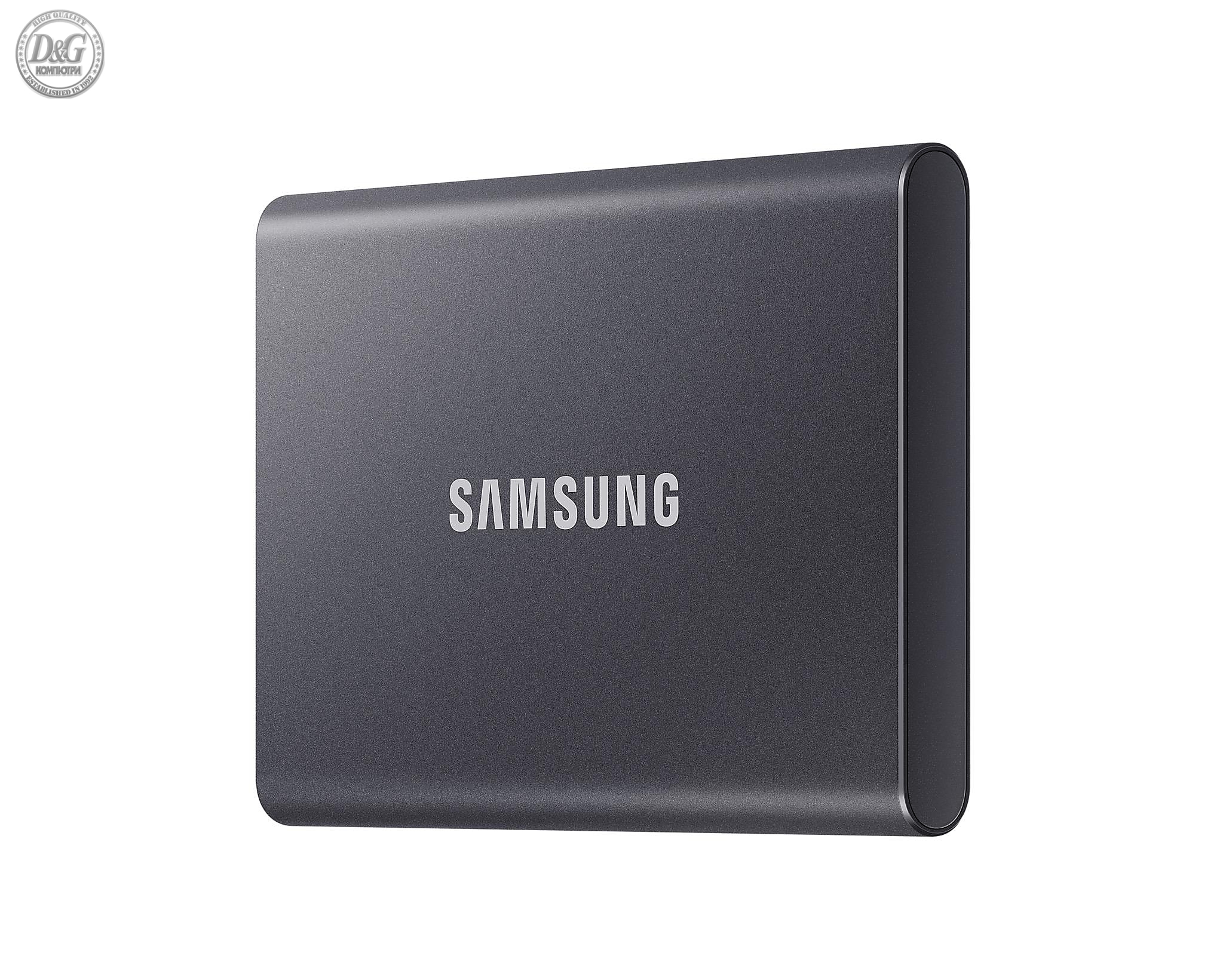 Външен SSD Samsung T7 Titan Grey SSD 1000GB USB-C, Сив