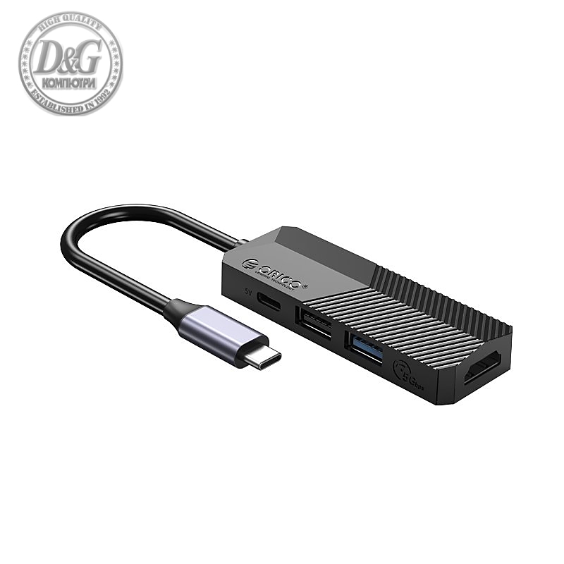 Orico докинг станция Docking Station Type-C 4-in-1 Power Distribution 55W - MDK-4P Black - HDMI, Type-C x 1, USB3.0 x1, USB2.0 x1