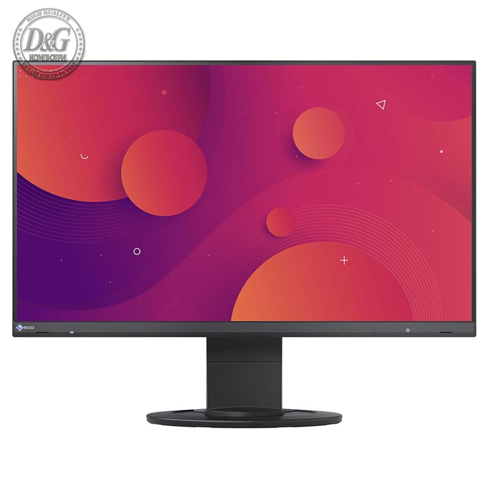 Монитор EIZO FlexScan EV2460, IPS, 23.8 inch, Wide, Full HD, D-Sub, DVI-D, HDMI, DisplayPort, Черен