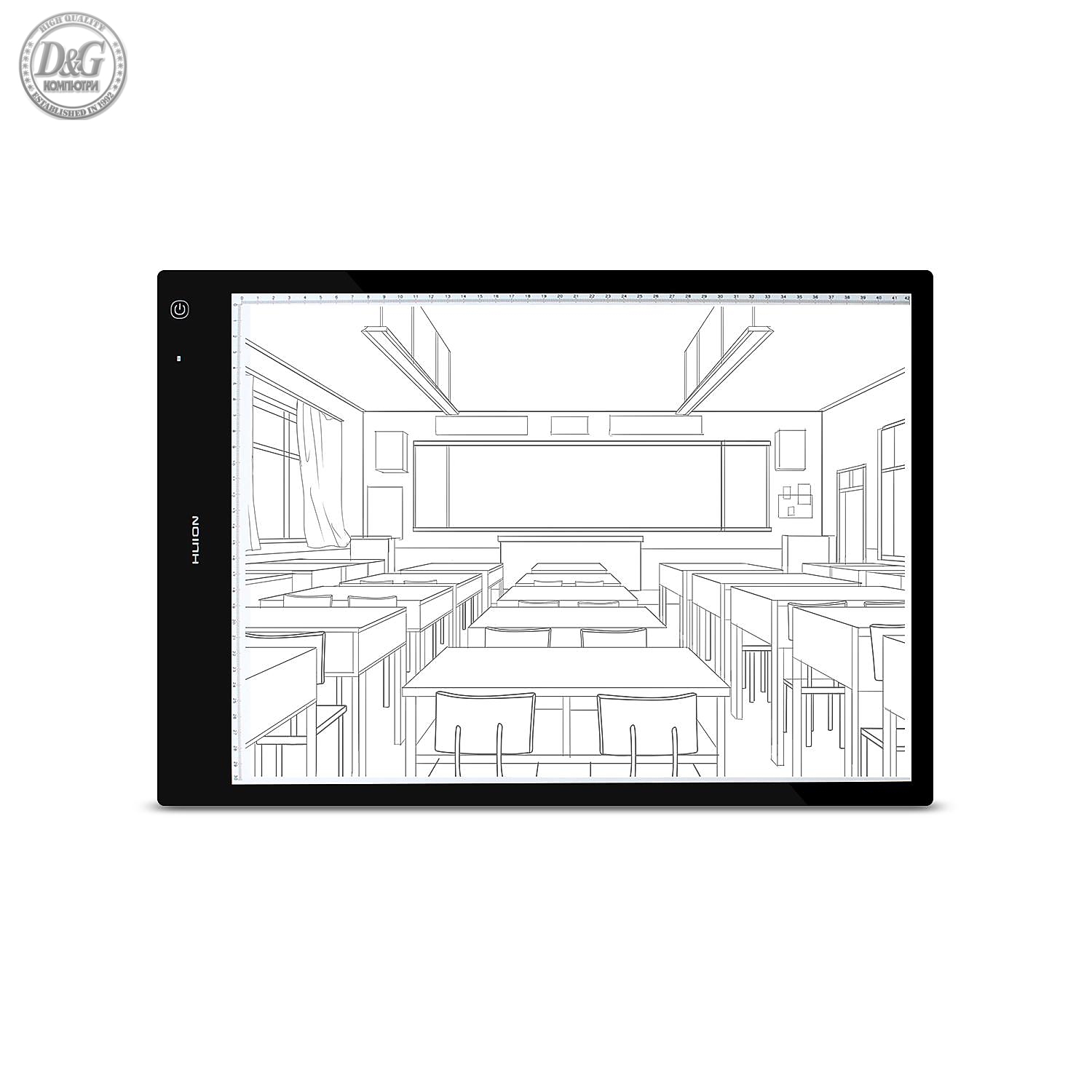 LED светеща подложка за рисуване HUION LED light pad LB3, вградена батерия 1050mAh