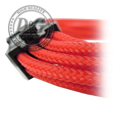 GELID 6+2pin VGA PCI-E Power extension cable 30cm individually sleeved RED, 18 AWG