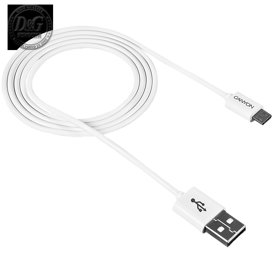 CANYON Micro USB cable, 1M, White