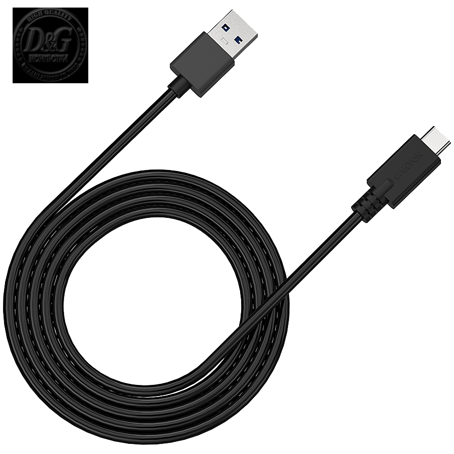 CANYON UC-4 Type C USB 3.0 standard cable, Power & Data output, 5V 3A, OD 4.5mm, PVC Jacket, 1m, black, 0.039kg