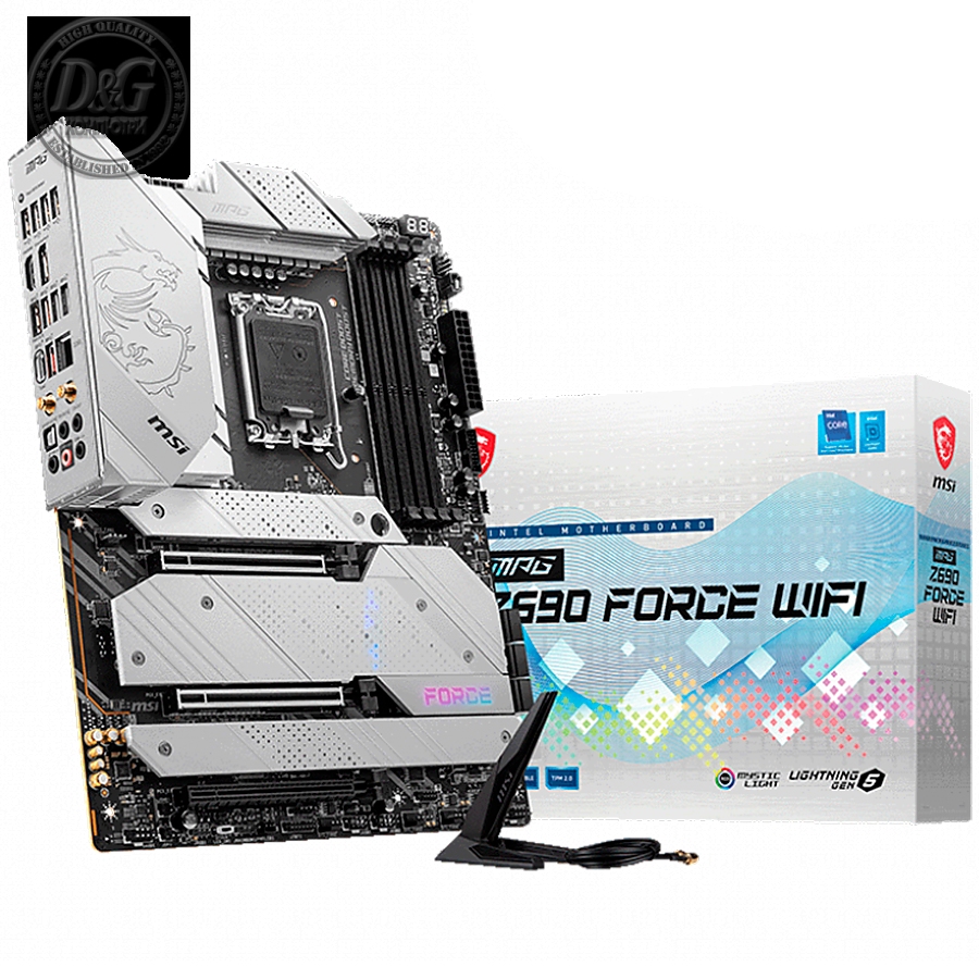 MSI MPG Z690 FORCE WIFI WHITE, ATX, Socket 1700, Dual Channel DDR5 6666(OC)MHz, 3x PCIe x16 slots, 5x M.2 slots, 1x HDMI, 1x DP, 1x USB3.2 Gen2x2, 5x USB 3.2 Gen 2, 4x USB 2.0, Type-C, 7.1 HD Audio, 2.5Gbps LAN, WI-FI 6E, BT, 3Y