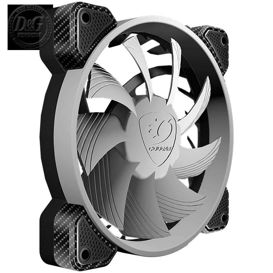 COUGAR Vortex ARGB VX 120, Cooling Fan, Hydro-Dynamic Bearing, 48.98 CFM ± 10% Air Flow, 1.04 mmH20 ± 10% Static Pressure, Speed 600-1500RPM ± 200RPM, 29.8 dBA (Max), 120 x 120 x 25mm