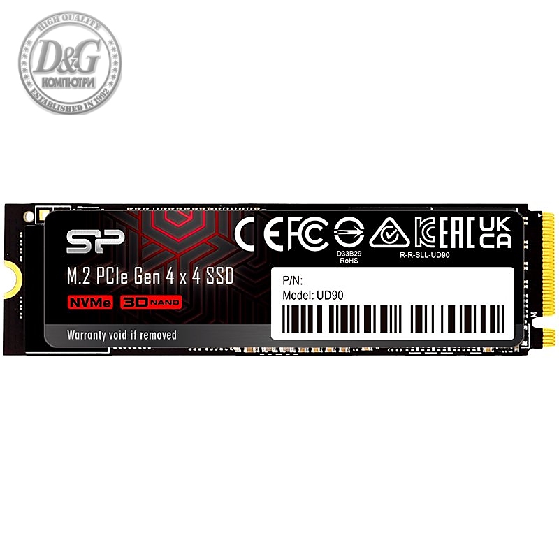 SILICON POWER UD90 500GB SSD, M.2 2280, PCIe Gen 4x4, Read/Write: 4800 / 4200 MB/s