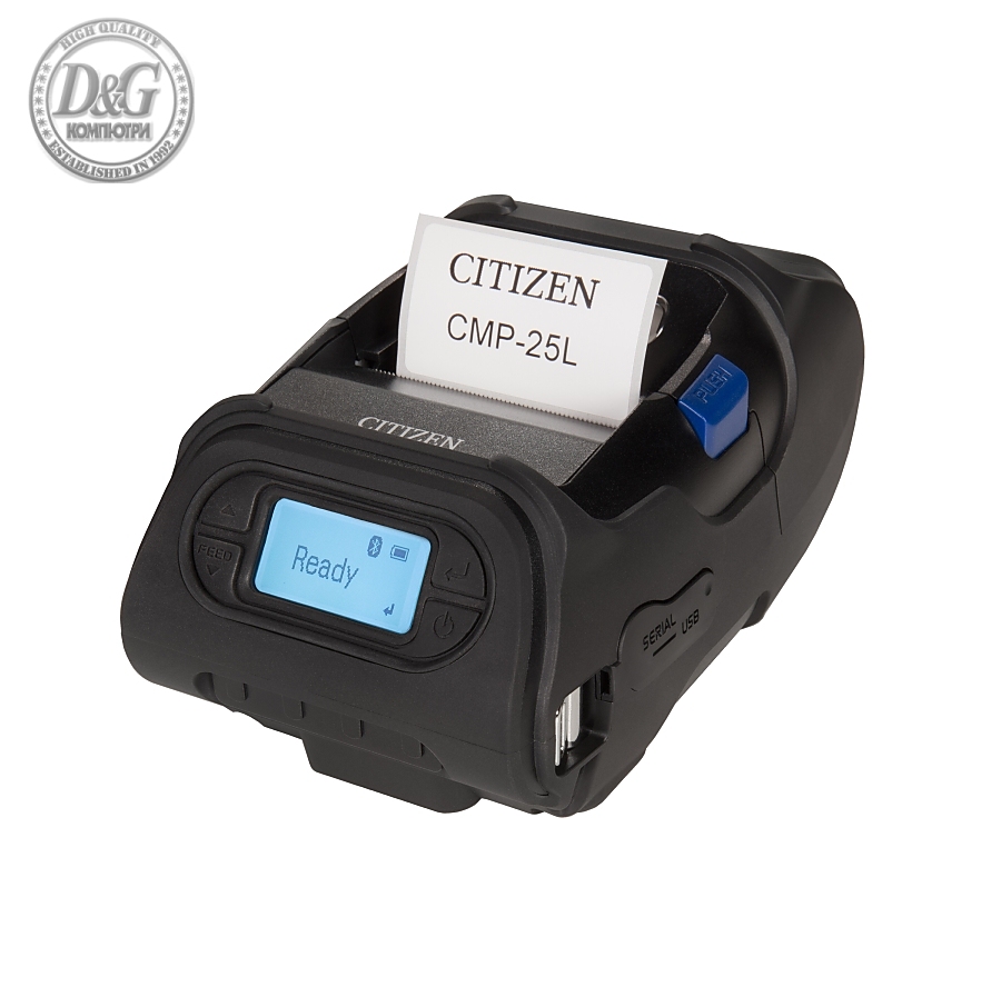 Citizen Mobile Label and Receipts printer CMP-25 Print Sizes 2", USB, Serial, ZPL