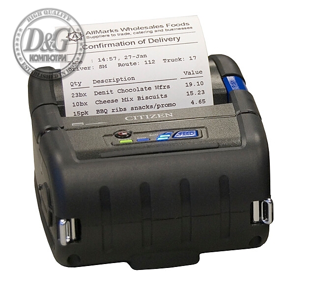 Citizen Mobile Label and Receipts printer CMP-30II Print Sizes 3", USB, Serial, CPCL/ESC