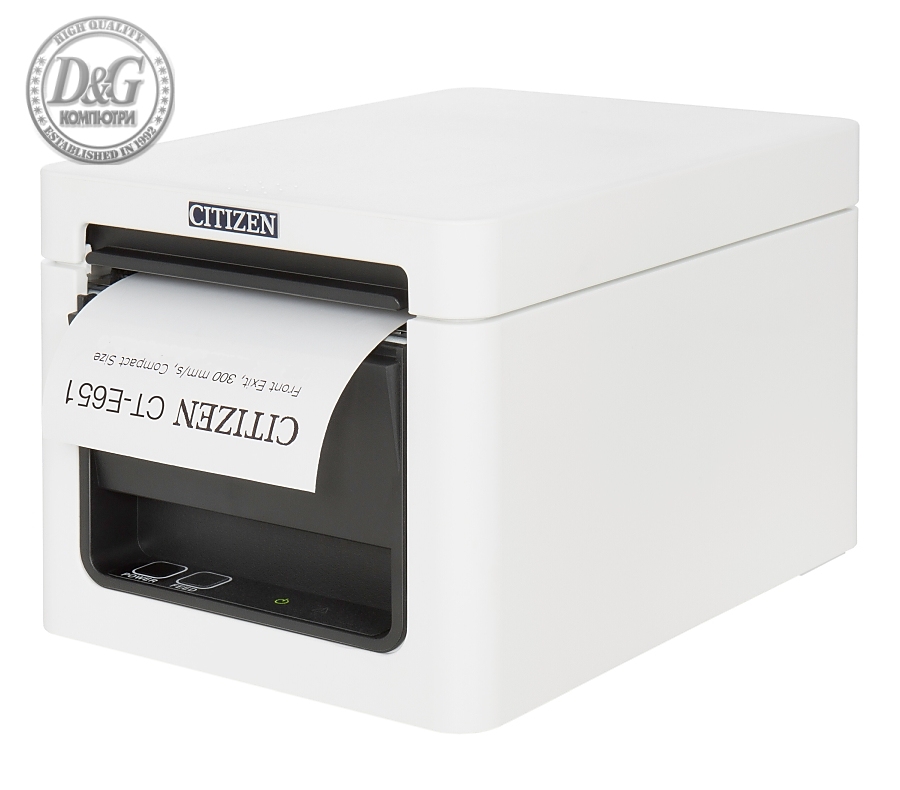 Citizen CT-E651 Printer; USB, Pure White