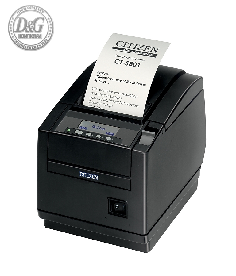 Citizen CT-S801II Printer; No PSU (DC 24V), No interface, Black