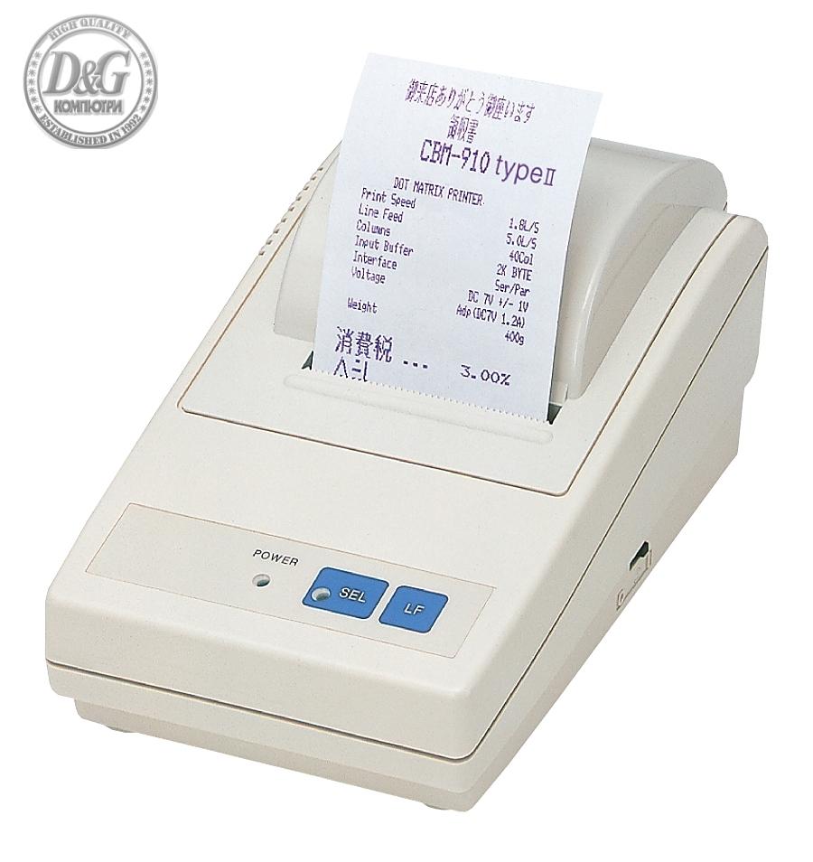 Citizen CBM-910II Dot matrix impact printer; Serial; External 230V PSU; 24 col.; White