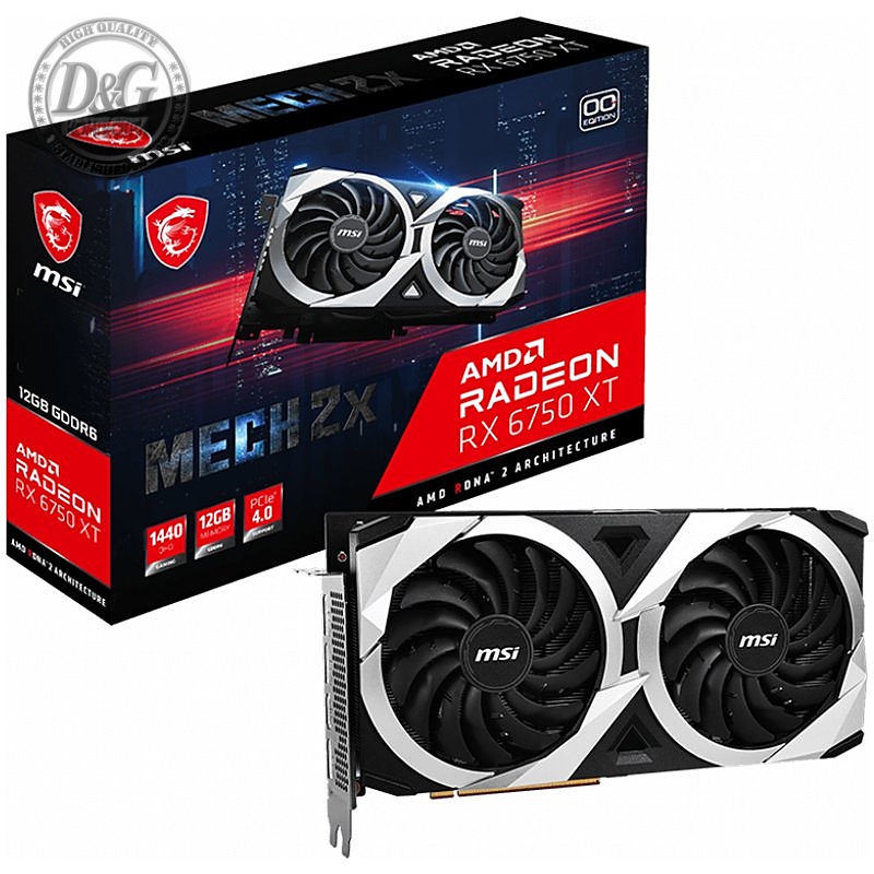 MSI Video Card AMD Radeon RX 6750 XT MECH 2X 12G OC