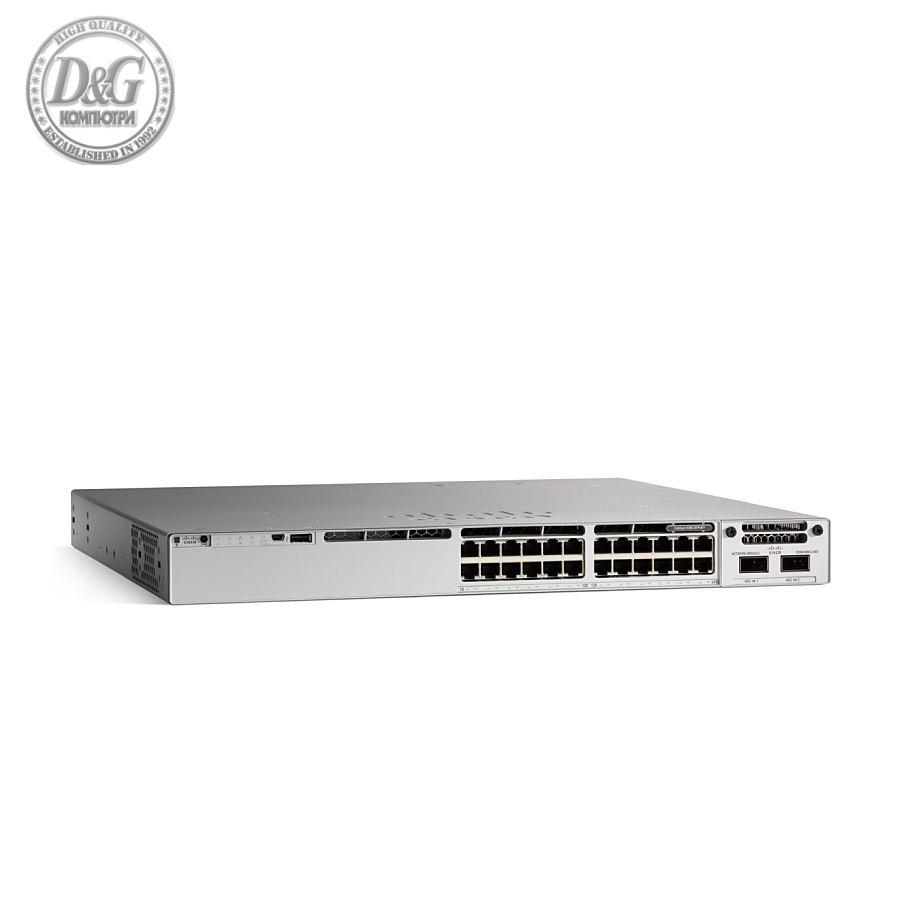 Cisco Catalyst 9300 24-port 1G copper, with fixed 4x1G SFP uplinks, PoE+ Network Essentials