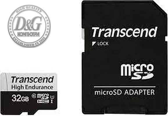 Transcend 32GB micro SD w/ adapter U1, High Endurance