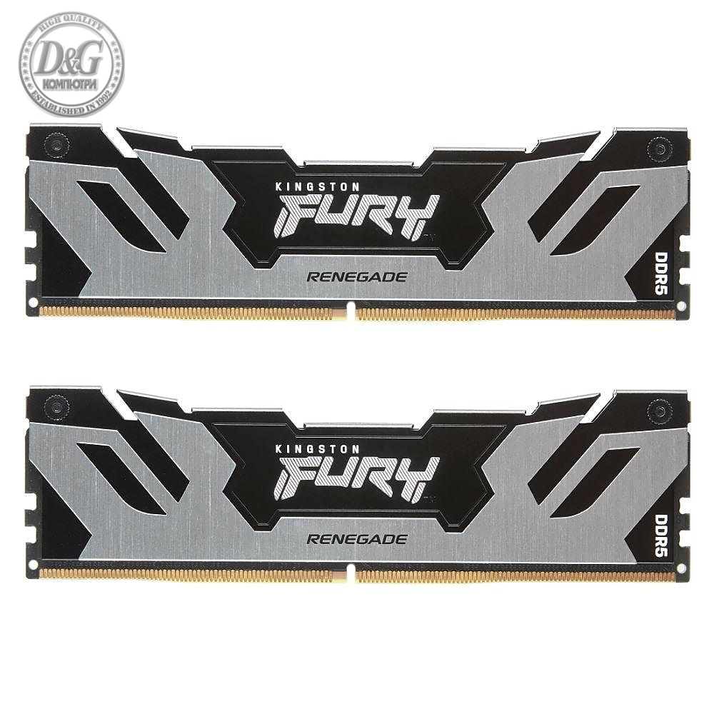 Памет Kingston Fury Renegade Silver 32GB(2x16GB) DDR5 PC5-51200 6400MHz CL32 KF564C32RSK2-32