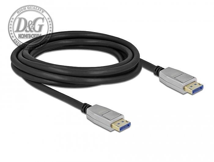 Кабел Delock DisplayPort 2.0 мъжко - DisplayPort мъжко, 3.0м, 10K, Черен