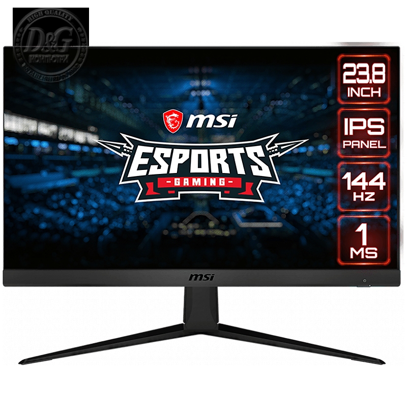 MSI Optix G241 Gaming Monitor, 23.8" 144Hz, FHD (1920x1080) 16:9, IPS Anti-glare, 1ms, 250nits, 1000:1, 178°/178°, AMD FreeSync, Anti-Flicker, 1x DP, 2x HDMI, 3Y Warranty