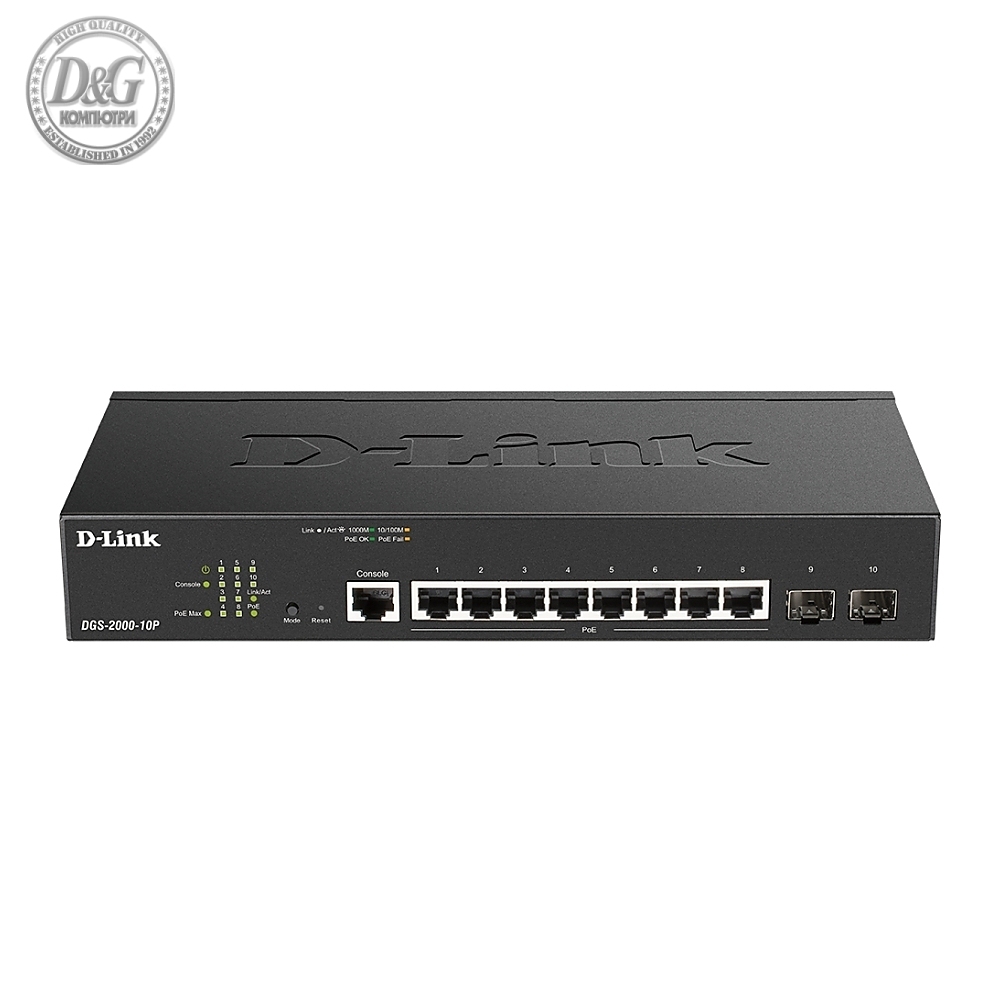 D-Link 8-port Gbit PoE Managed Switch incl. 2x SFP