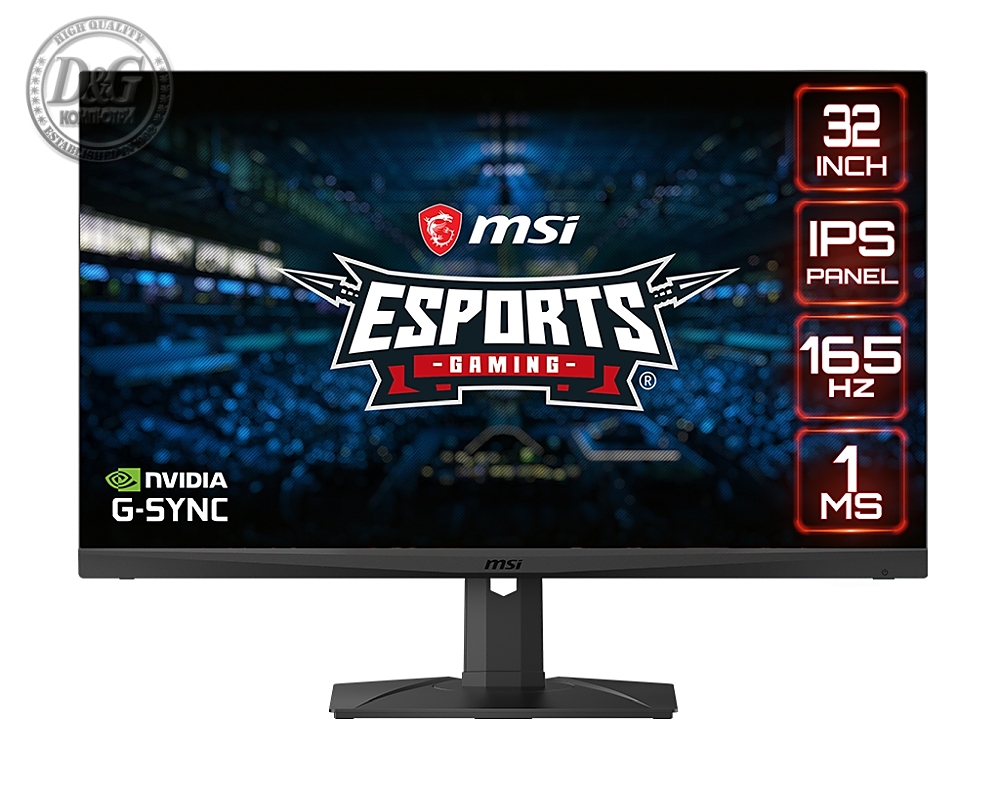 MSI Optix MAG321QR, 31.5", 165Hz, IPS, 1ms, WQHD 2560x1440, G-sync Compatible, HDR 400, Gaming OSD, Mystic Light, KVM, DP 1.2a, HDMI 2.0b, USB Type C (1.2a DP alt, PD 15W) USB HUB, Height Adj. 130 mm, VESA100, HDMI CEC, CONSOLE MODE, 9S6-3DB97A-001